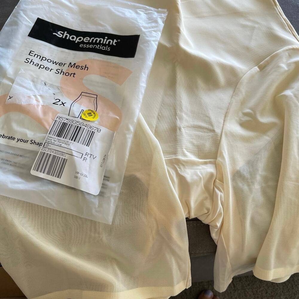 Shapermint 2X Empower Mesh Shaper Shorts Ivory - Picture 2 of 6